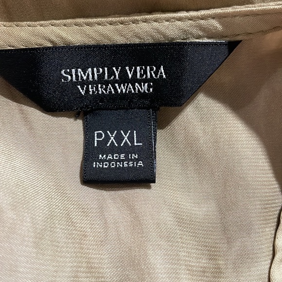 Simply Vera Vera Wang Tan Marbled Blouse - Picture 4 of 7